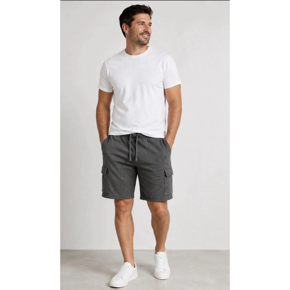 Wrangler Mens 2XL‎ Gray Drawstring Cargo Shorts Cotton Slash Pocket Casual